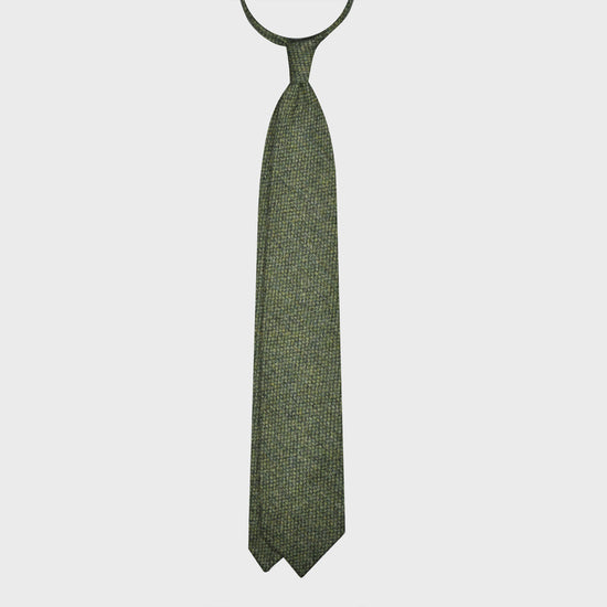 Load image into Gallery viewer, F.Marino Barleycorn Tweed Tie 3 Folds Apple Green-Wools Boutique Uomo
