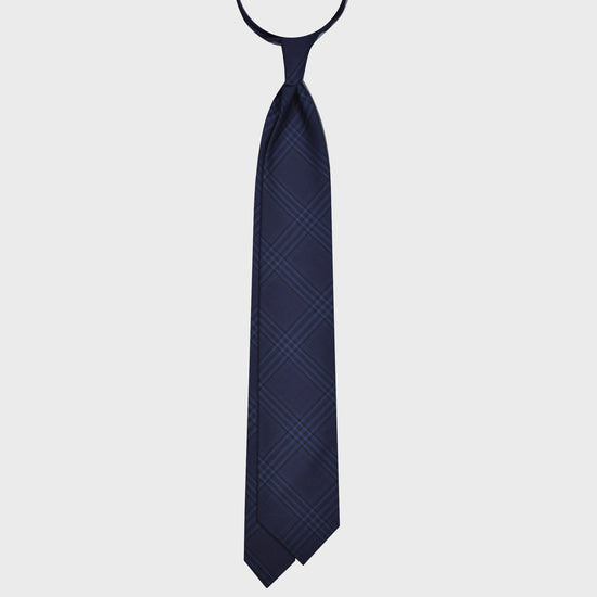 Load image into Gallery viewer, F.Marino Handmade Wool Tie 3 Folds Prince of Wales Indigo-Wools Boutique Uomo
