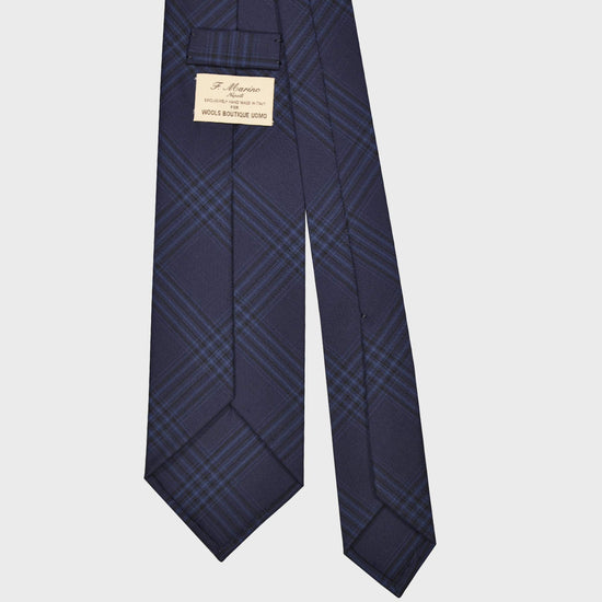 Load image into Gallery viewer, F.Marino Handmade Wool Tie 3 Folds Prince of Wales Indigo-Wools Boutique Uomo
