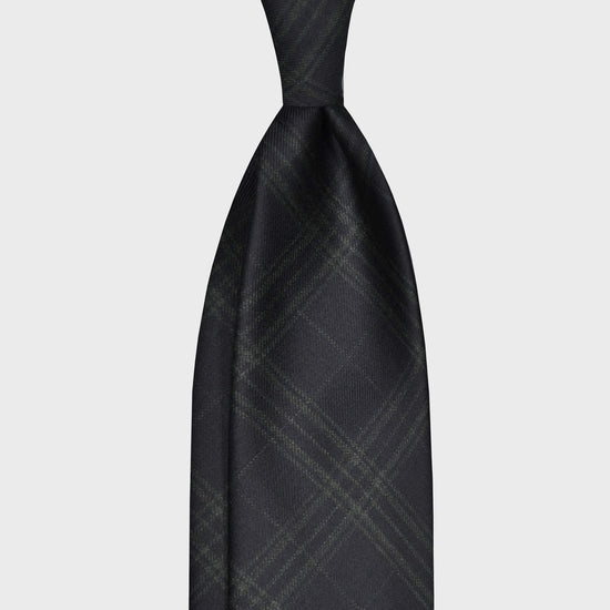 F.Marino Handmade Wool Tie 3 Folds Prince of Wales Lime-Wools Boutique Uomo