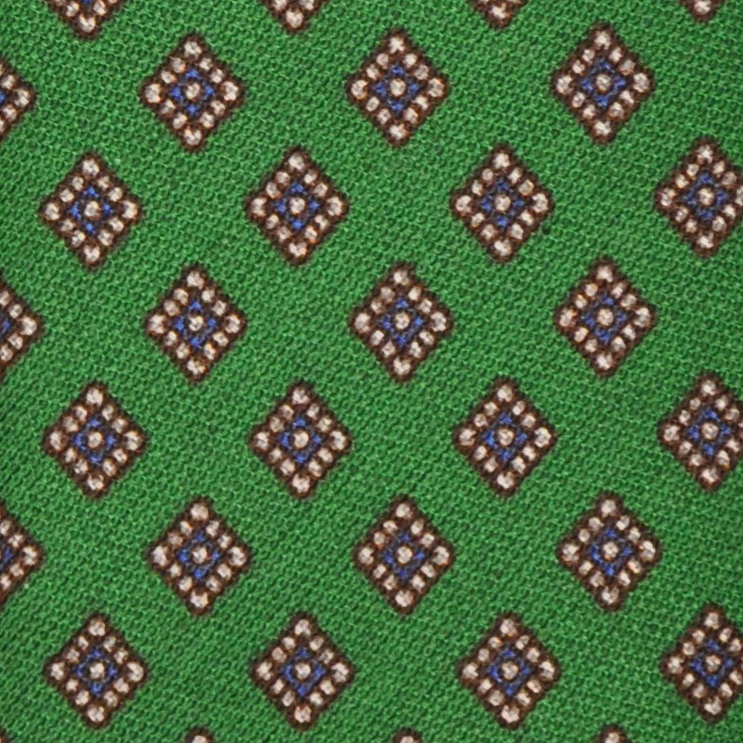 F.Marino Silk & Cotton Tie 3 Folds Diamonds Brillant Lime Green-Wools Boutique Uomo