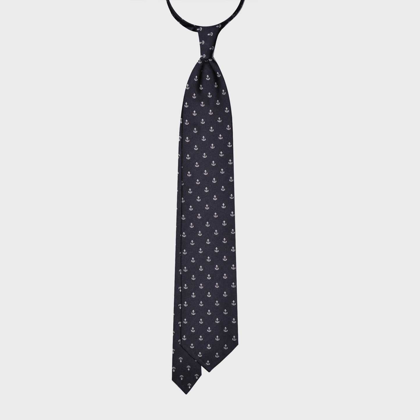 F.Marino Silk Tie 3 Folds Anchor-Wools Boutique Uomo