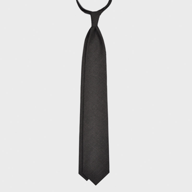 F.Marino Handmade Cashmere Tie 3 Folds Anthracite Grey-Wools Boutique Uomo