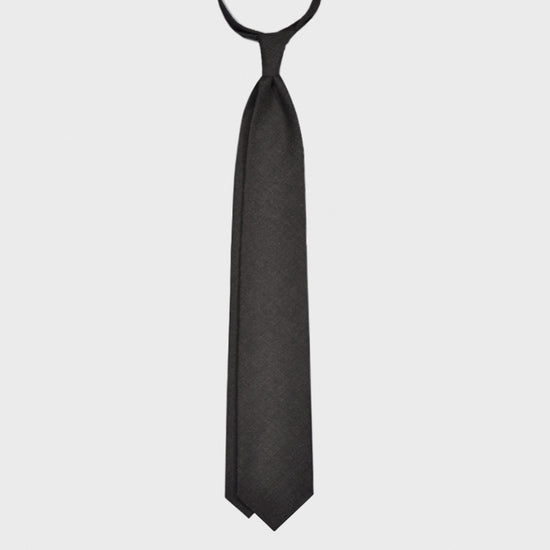 F.Marino Handmade Cashmere Tie 3 Folds Anthracite Grey-Wools Boutique Uomo