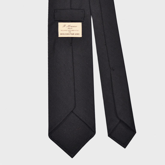 F.Marino Handmade Cashmere Tie 3 Folds Blue-Wools Boutique Uomo