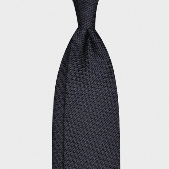 F.Marino Handmade Grenadine Silk Tie 3-Fold Navy Blue-Wools Boutique Uomo