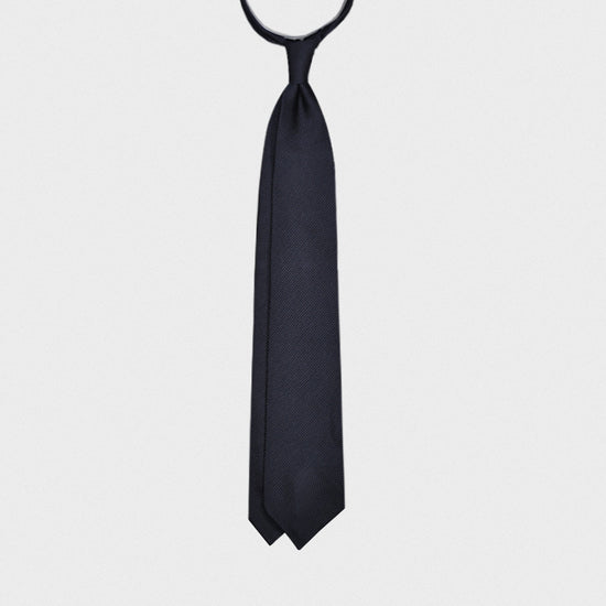 F.Marino Handmade Grenadine Silk Tie 3-Fold Navy Blue-Wools Boutique UomoNavy Blue Solid Color Tie Unlined Grenadine Silk