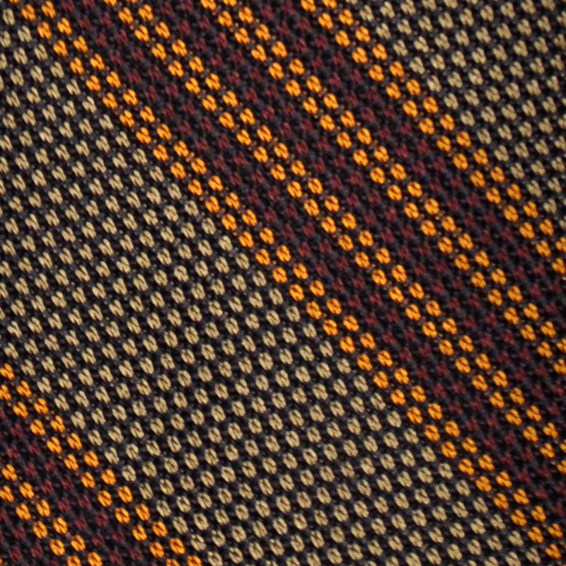 F.Marino Handmade 7 Folds Grenadine Silk Tie Regimental Army-Wools Boutique Uomo
