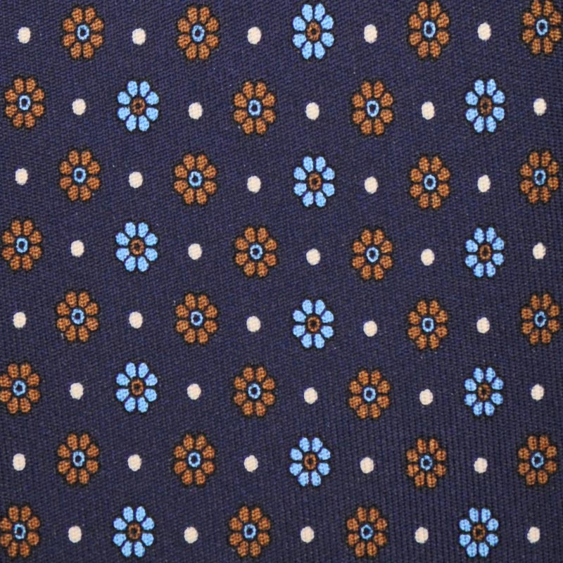 Load image into Gallery viewer, F.Marino Handmade 7-Folds Silk Tie Daisy Blue-Wools Boutique Uomo
