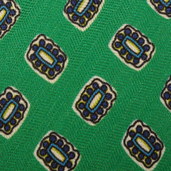 F.Marino Handmade Tie Silk Linen Emerald Green-Wools Boutique Uomo