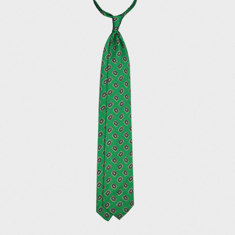 Load image into Gallery viewer, F.Marino Handmade Tie Silk Linen Emerald Green-Wools Boutique Uomo
