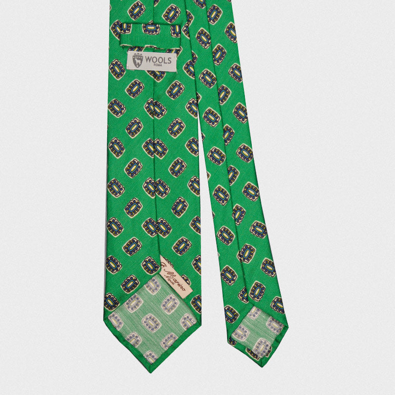 Load image into Gallery viewer, F.Marino Handmade Tie Silk Linen Emerald Green-Wools Boutique Uomo
