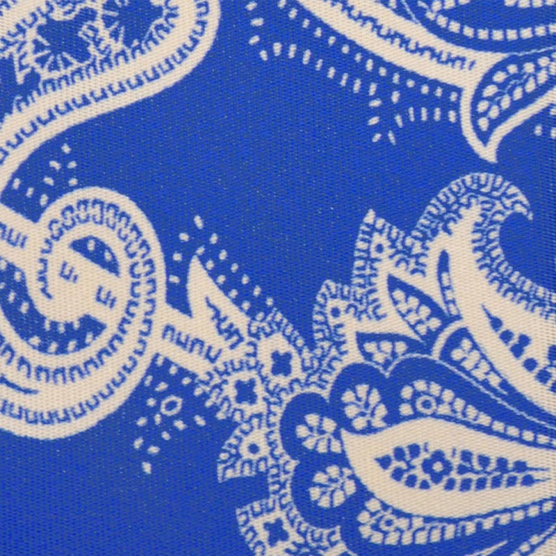 F.Marino Handmade Silk Tie 3-Fold Damask Blue-Wools Boutique Uomo