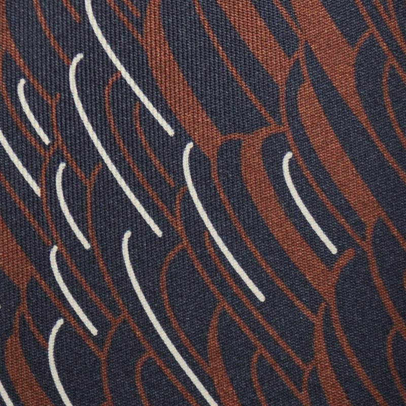 F.Marino Handmade Silk Tie 3-Fold Abstract Pattern Brown-Wools Boutique Uomo