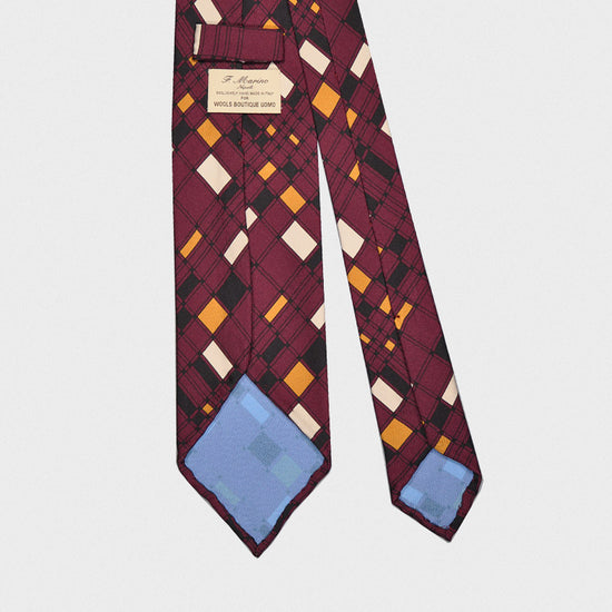 Load image into Gallery viewer, F.Marino Handmade Silk Tie 3-Fold Vintage Style 60s Plum-Wools Boutique Uomo

