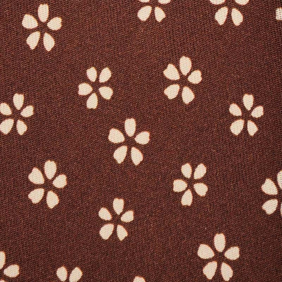 F.Marino Handmade Silk Tie 3-Fold Brown Daisy-Wools Boutique Uomo