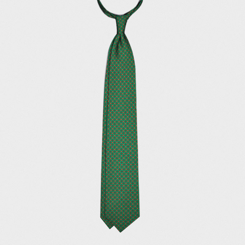 F.Marino Handmade Silk Tie 3-Fold Green Grass-Wools Boutique Uomo