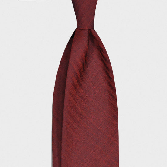 F.Marino Handmade Wool Tie 3 Fold Holland&Sherry Solaro Burgundy-Wools Boutique Uomo