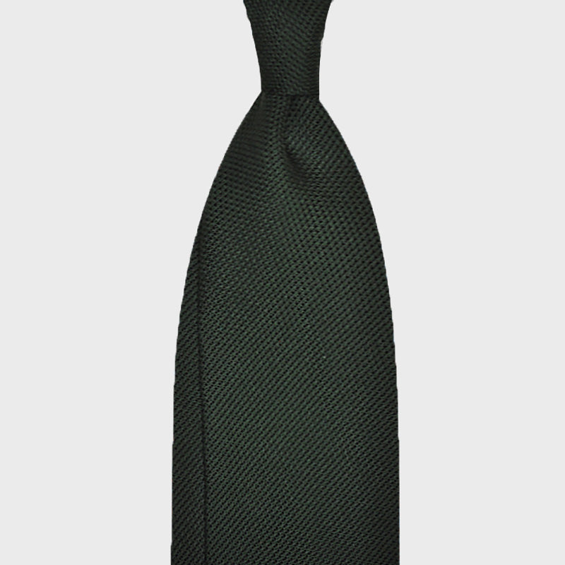 F.Marino Handmade Grenadine Silk Tie 3-Fold Green-Wools Boutique Uomo