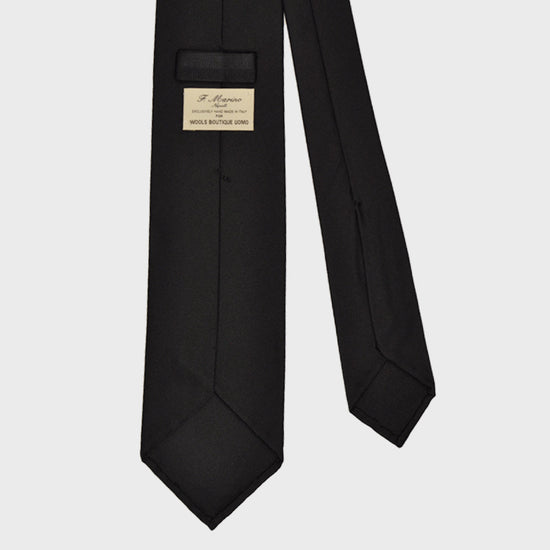 Load image into Gallery viewer, F.Marino Handmade Jacquard Silk Tie 3-Fold Black-Wools Boutique Uomo
