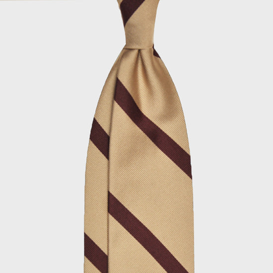 F.Marino Handmade Tie 3-Fold Regimental Jacquard Silk | Block Bordò-Wools Boutique Uomo