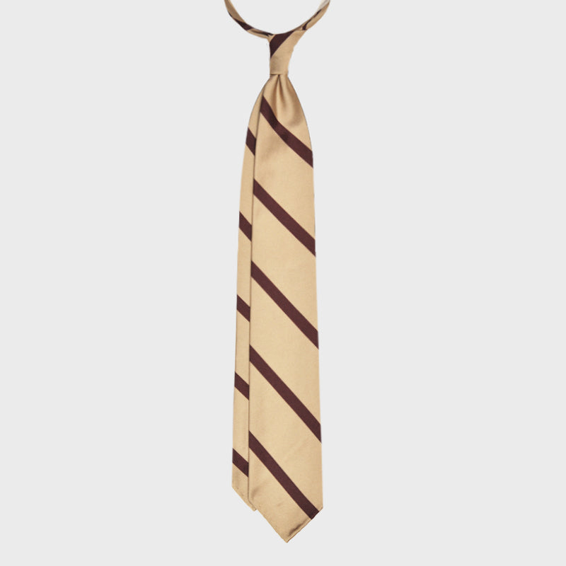 F.Marino Handmade Tie 3-Fold Regimental Jacquard Silk | Block Bordò-Wools Boutique Uomo