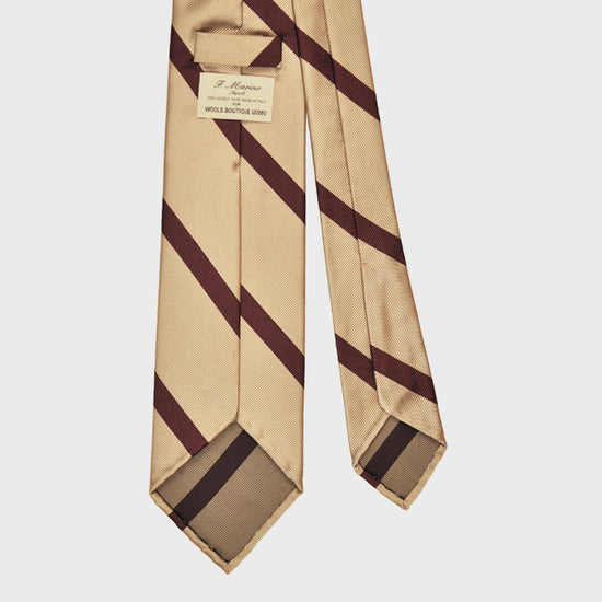 Load image into Gallery viewer, F.Marino Handmade Tie 3-Fold Regimental Jacquard Silk | Block Bordò-Wools Boutique Uomo
