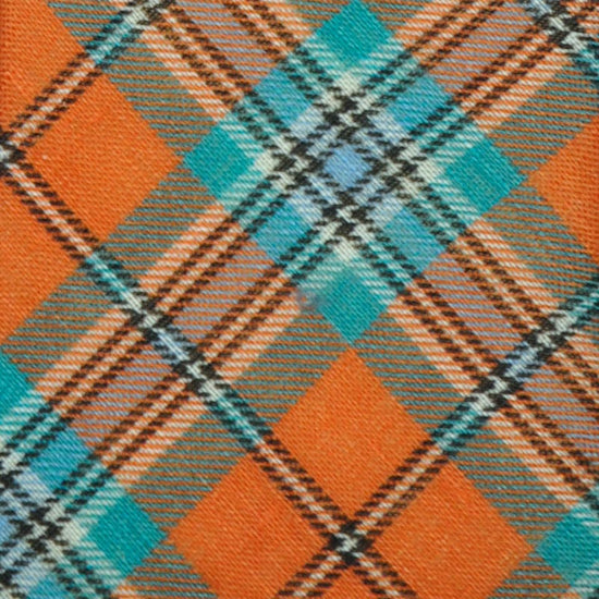 F.Marino Handmade Tie Linen Silk 3-Fold Tartan Orange-Wools Boutique Uomo