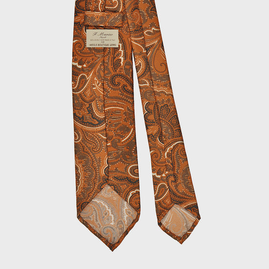 F.Marino Handmade Silk Tie 3-Fold Liberty | Rust-Wools Boutique Uomo