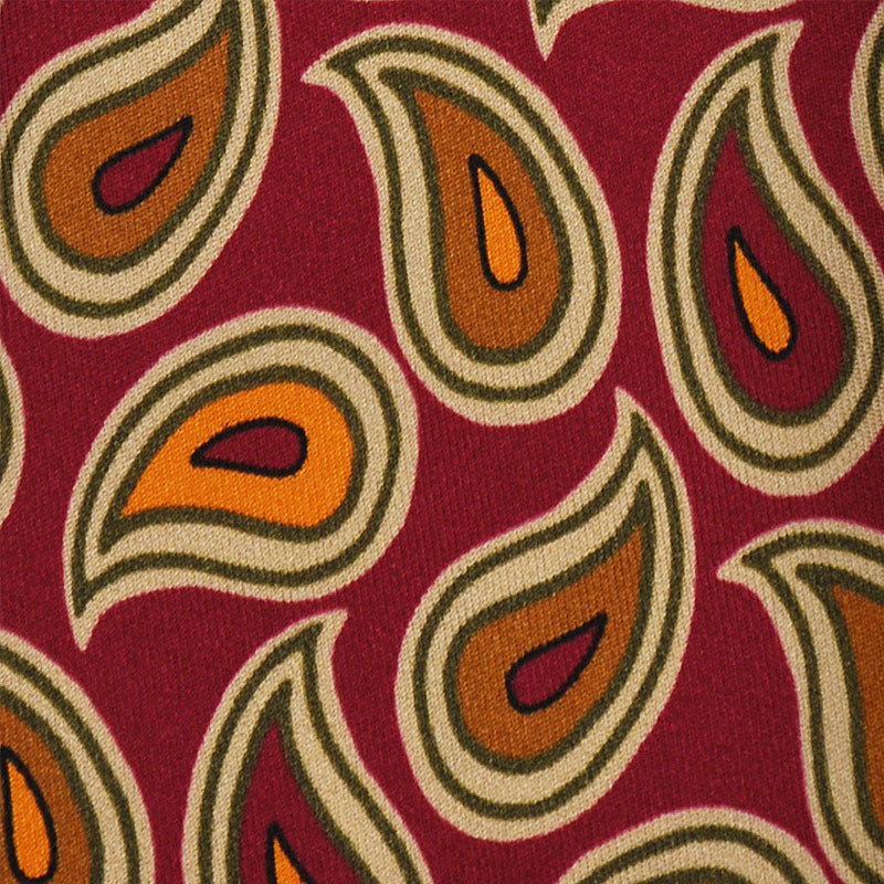 F.Marino Handmade Silk Tie 3-Fold Paisley | Magenta-Wools Boutique Uomo