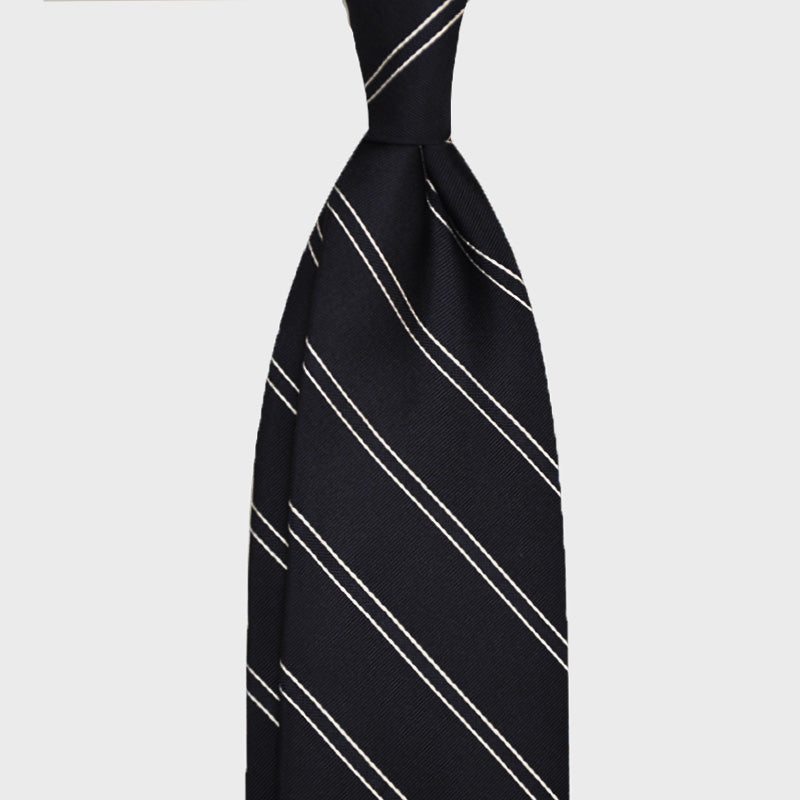 F.Marino Handmade Tie 3-Fold Regimental Jacquard Silk | Railways-Wools Boutique Uomo