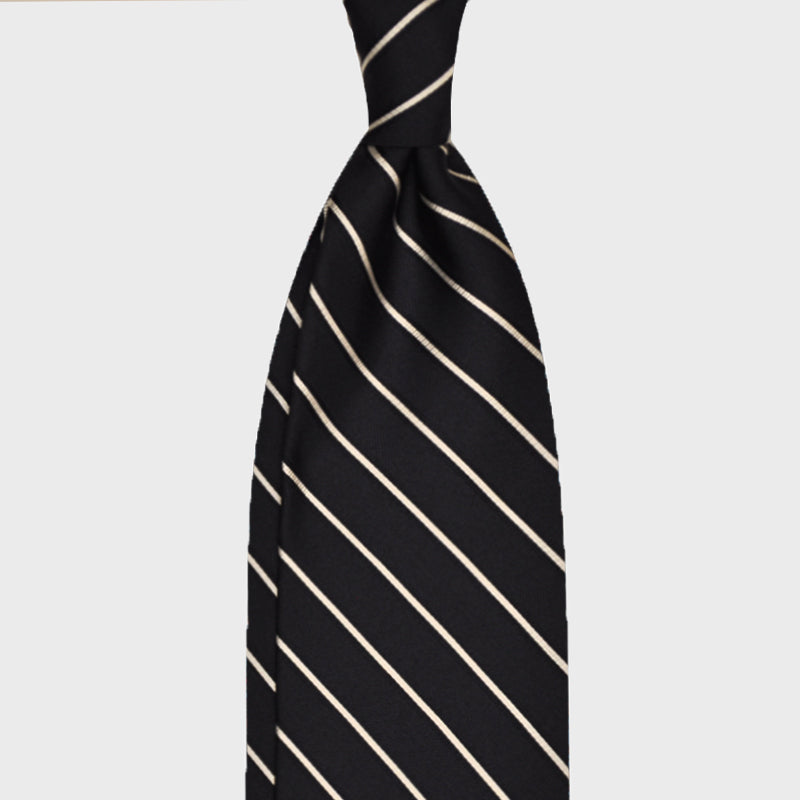 F.Marino Handmade Tie 3-Fold Regimental Jacquard Silk | Pinstripe-Wools Boutique Uomo