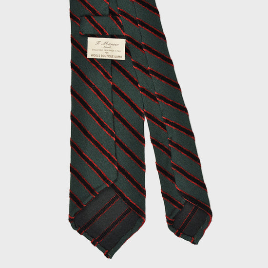 F.Marino Handmade Tie 3-Fold Holland&Sherry Wool Regimental Velvet-Wools Boutique Uomo