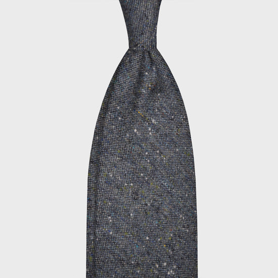 Load image into Gallery viewer, F.Marino Handmade Wool Tie 3 Fold Donegal Tweed Denim Blue-Wools Boutique Uomo
