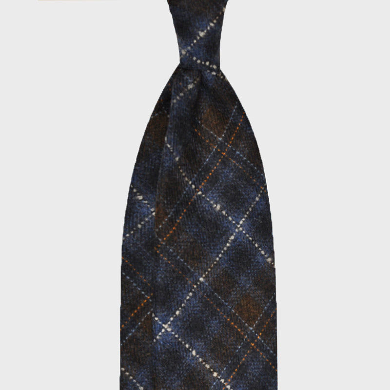 F.Marino Handmade Tie 3-Fold Holland&Sherry Wool Prince of Wales-Wools Boutique Uomo
