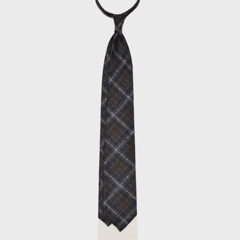 F.Marino Handmade Tie 3-Fold Holland&Sherry Wool Prince of Wales-Wools Boutique Uomo
