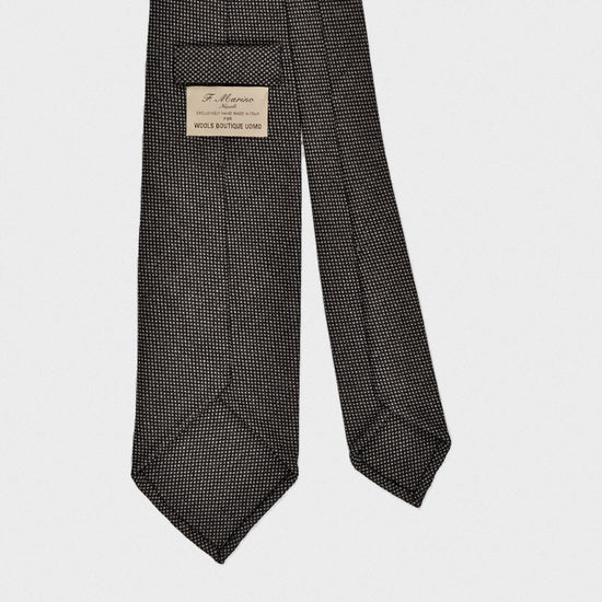 F.Marino Handmade Wool Tie 3-Fold Holland&Sherry Partridge Eye Grey-Wools Boutique Uomo