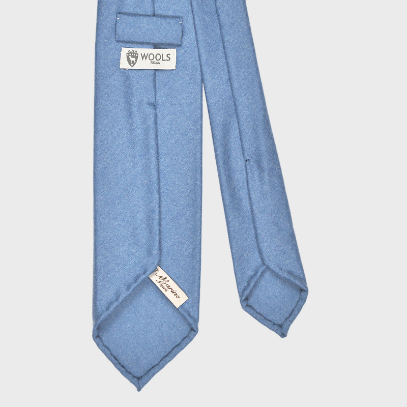 F.Marino Handmade Wool Tie 3-Fold Sky Blue-Wools Boutique Uomo