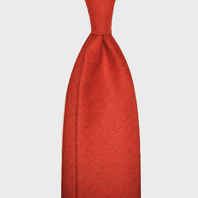 F.Marino Handmade Wool Tie 3-Fold Red Ferrari-Wools Boutique Uomo