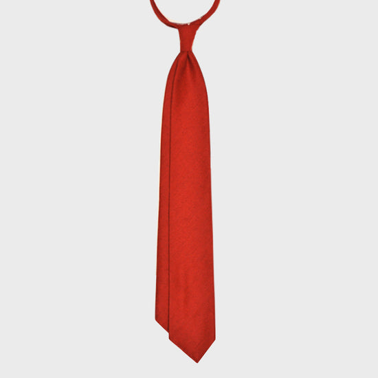 F.Marino Handmade Wool Tie 3-Fold Red Ferrari-Wools Boutique Uomo
