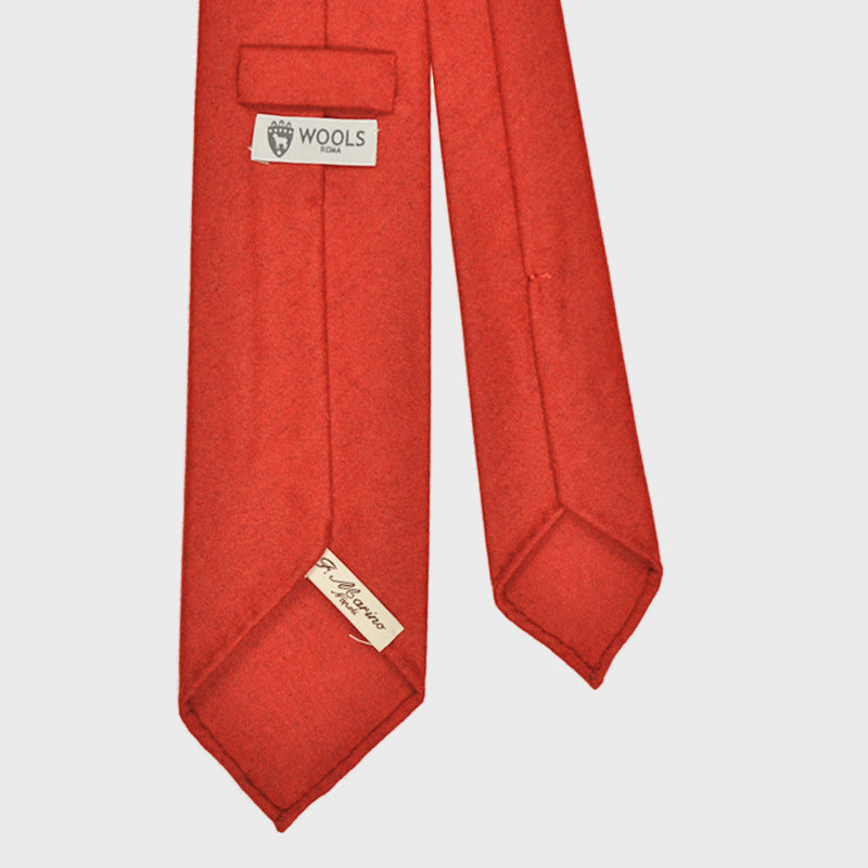 F.Marino Handmade Wool Tie 3-Fold Red Ferrari-Wools Boutique Uomo