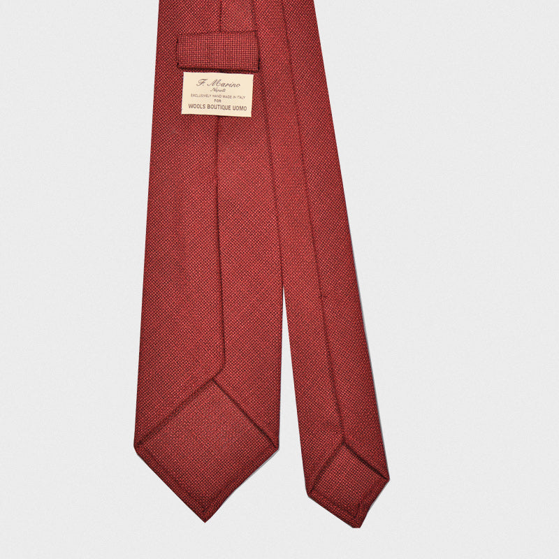 F.Marino Handmade Wool Tie 3-Fold Vitale Barberis Canonico Bordò-Wools Boutique Uomo