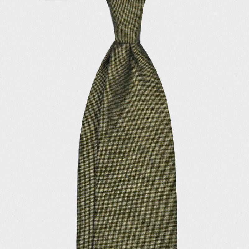 F.Marino Handmade Wool Tie 3-Fold Vitale Barberis Canonico Green-Wools Boutique Uomo