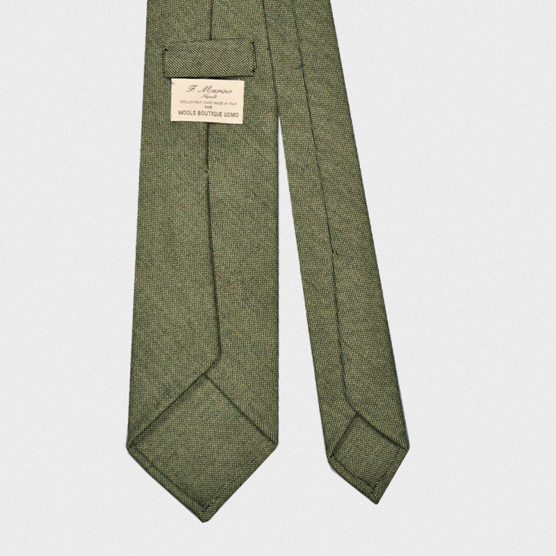 Load image into Gallery viewer, F.Marino Handmade Wool Tie 3-Fold Vitale Barberis Canonico Green-Wools Boutique Uomo
