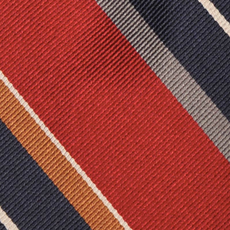 F.Marino Regimental Jacquard Silk Tie 3 Folds Red-Wools Boutique Uomo