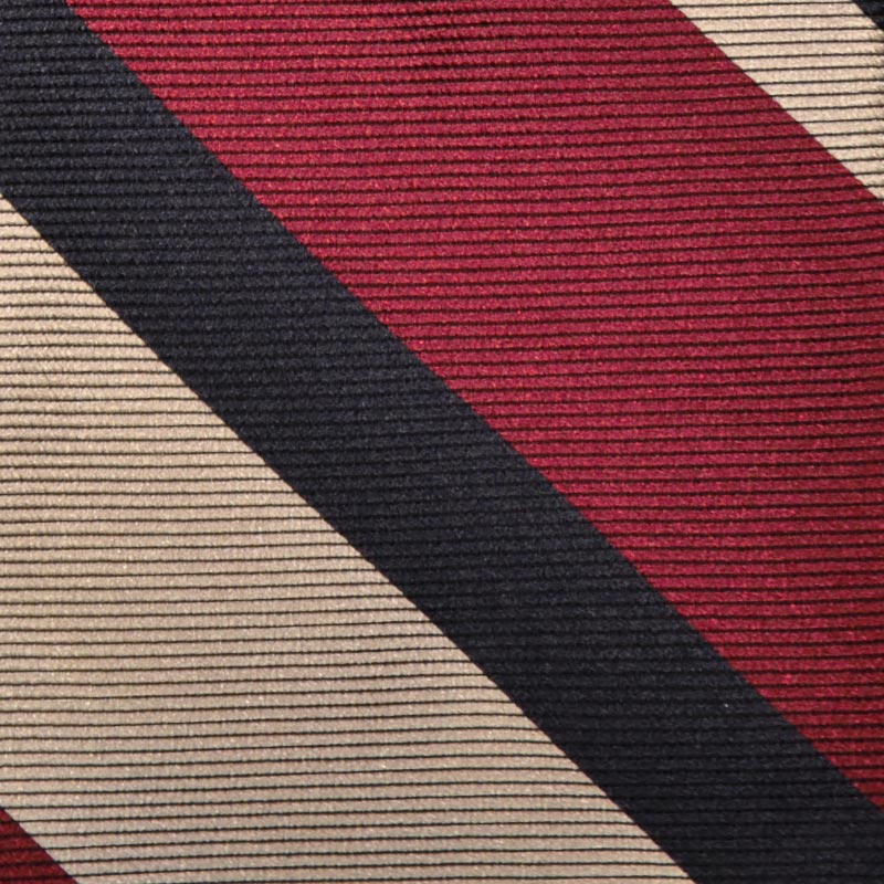 F.Marino Handmade Jacquard Silk Tie 3-Fold Regimental Ruby Red-Wools Boutique Uomo