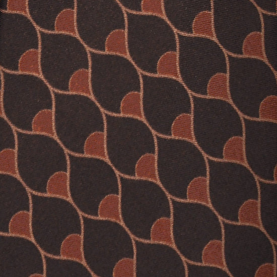 F.Marino Handmade Satin Silk Tie 3 Folds Beehive Rust-Wools Boutique Uomo