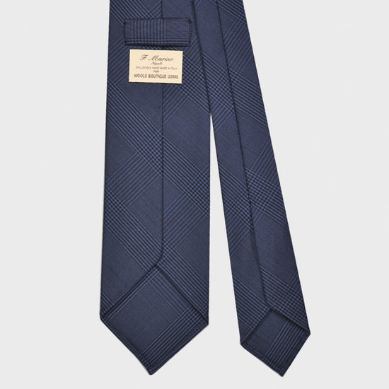 Load image into Gallery viewer, F.Marino Handmade Wool Tie 3 Folds Prince of Wales Blue-Wools Boutique Uomo
