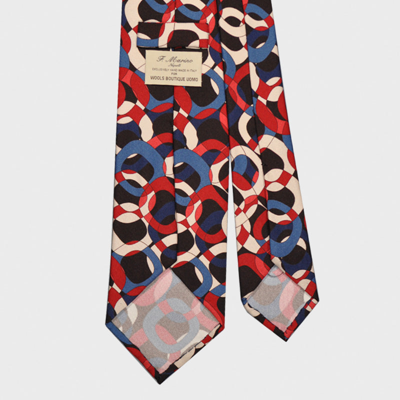 F.Marino Silk Tie Handmade 3 Folds Chain-Wools Boutique Uomo