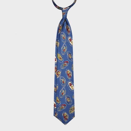 F.Marino Bohemian Silk Tie Handmade 3 Folds Sky-Wools Boutique Uomo